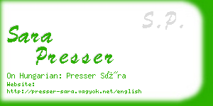 sara presser business card